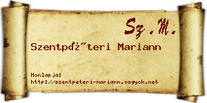 Szentpéteri Mariann névjegykártya